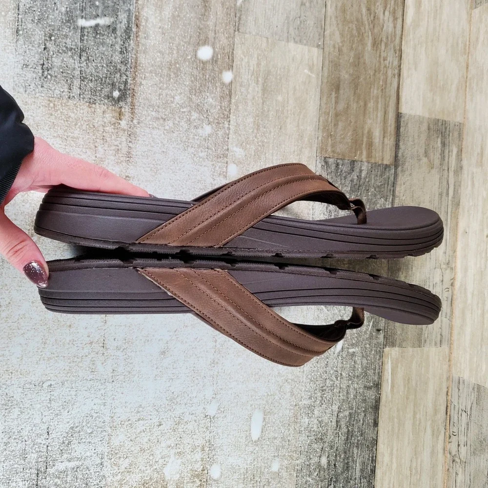 Skechers Patino Marlee Mens Flip Flop Sandals Sz 13 Chocolate Slip On Open Toe